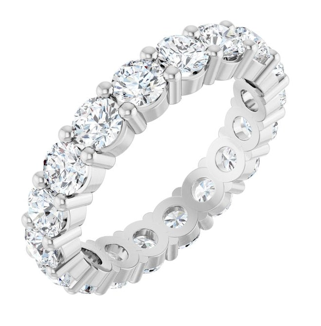 14K Yellow Or White Gold Or Platinum Round Vs, F+  Polished Lab-Grown Diamond Eternity Band