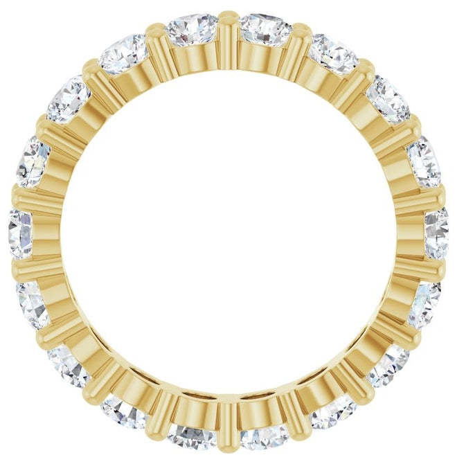 14K Yellow Or White Gold Or Platinum Round Vs, F+  Polished Lab-Grown Diamond Eternity Band