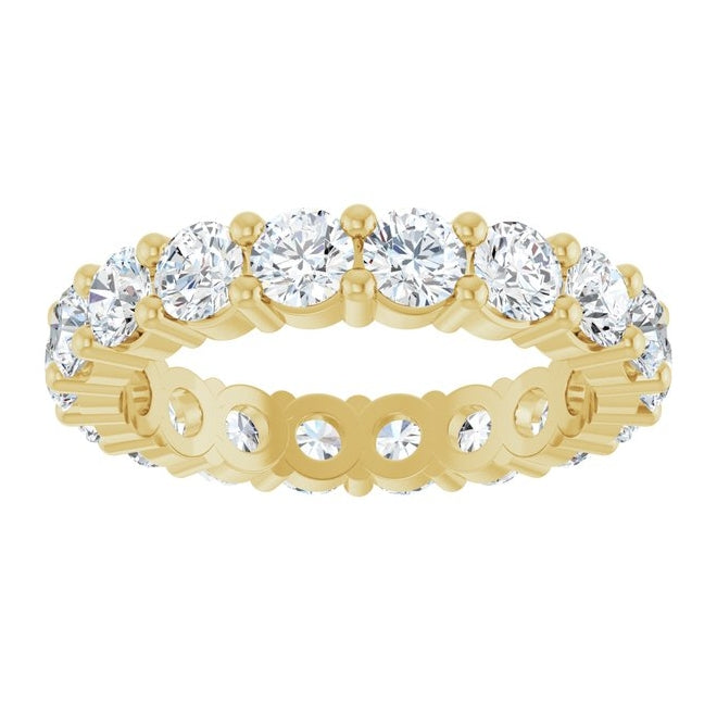 14K Yellow Or White Gold Or Platinum Round Vs, F+  Polished Lab-Grown Diamond Eternity Band