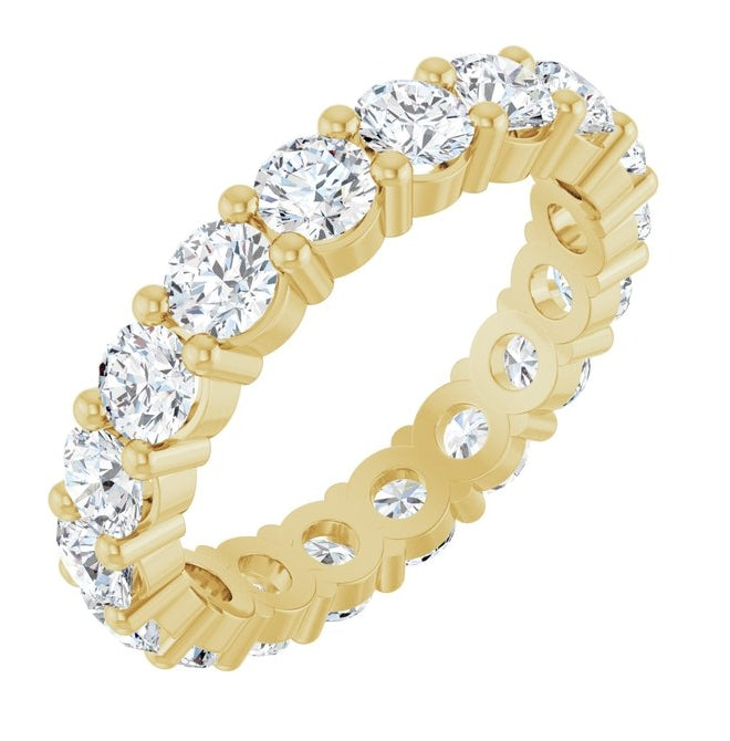 14K Yellow Or White Gold Or Platinum Round Vs, F+  Polished Lab-Grown Diamond Eternity Band