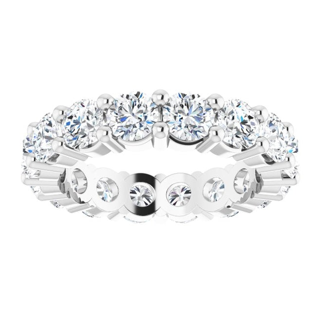 14K Yellow Or White Gold Or Platinum Round Vs, F+  Polished Lab-Grown Diamond Eternity Band