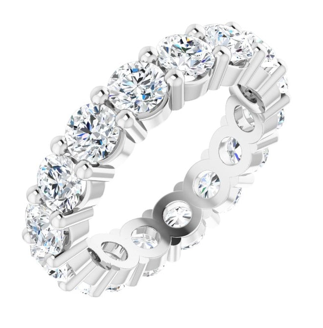 14K Yellow Or White Gold Or Platinum Round Vs, F+  Polished Lab-Grown Diamond Eternity Band