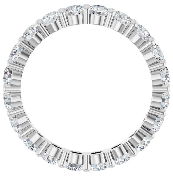 14K Yellow Or White Gold Or Platinum Round Vs, F+  Polished Lab-Grown Diamond Eternity Band