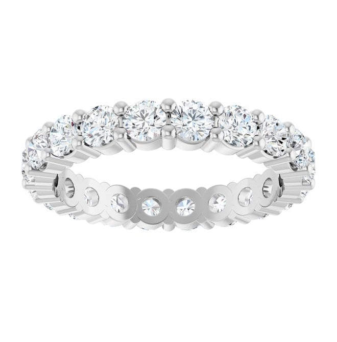 14K Yellow Or White Gold Or Platinum Round Vs, F+  Polished Lab-Grown Diamond Eternity Band