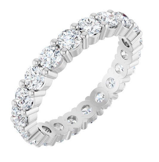 14K Yellow Or White Gold Or Platinum Round Vs, F+  Polished Lab-Grown Diamond Eternity Band