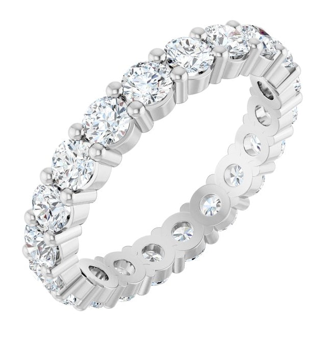 14K Yellow Or White Gold Or Platinum Round Vs, F+  Polished Lab-Grown Diamond Eternity Band