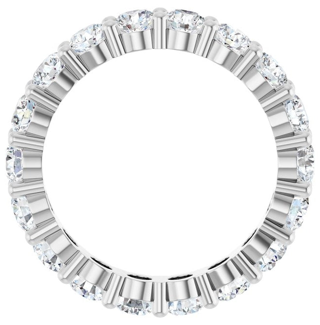 14K Yellow Or White Gold Or Platinum Round Vs, F+  Polished Lab-Grown Diamond Eternity Band