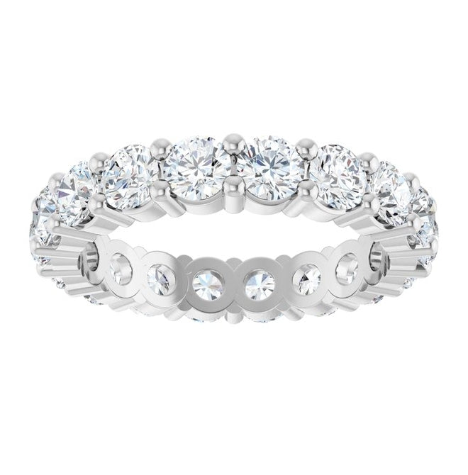 14K Yellow Or White Gold Or Platinum Round Vs, F+  Polished Lab-Grown Diamond Eternity Band