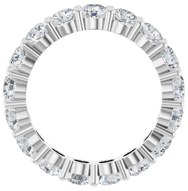 10K White Gold Round Vs, F+  Polished Lab-Grown Diamond Eternity Band, Size 7