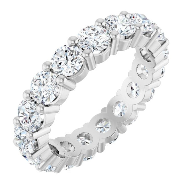 10K White Gold Round Vs, F+  Polished Lab-Grown Diamond Eternity Band, Size 7