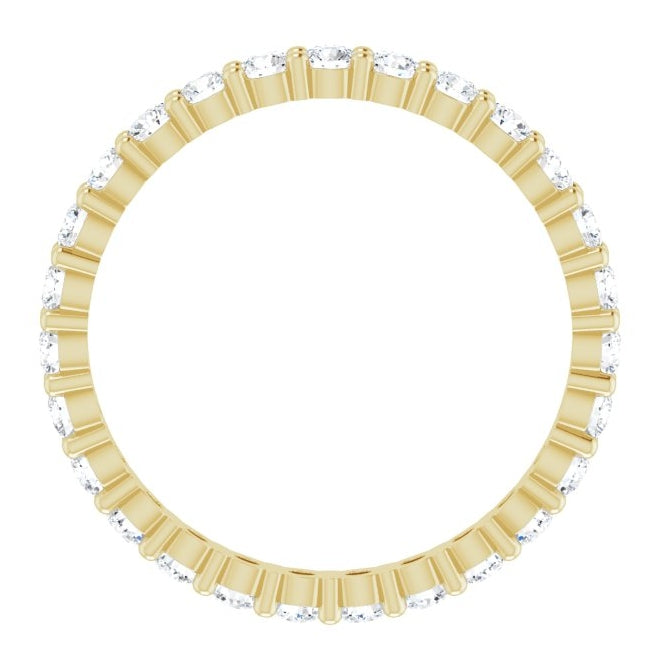 14K Yellow Or White Gold Or Platinum Round Vs, F+  Polished Lab-Grown Diamond Eternity Band