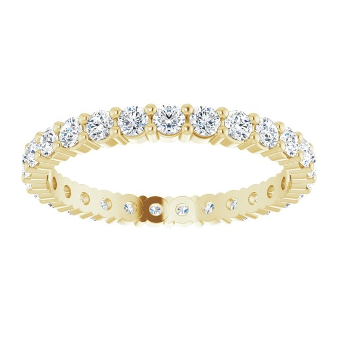 14K Yellow Or White Gold Or Platinum Round Vs, F+  Polished Lab-Grown Diamond Eternity Band