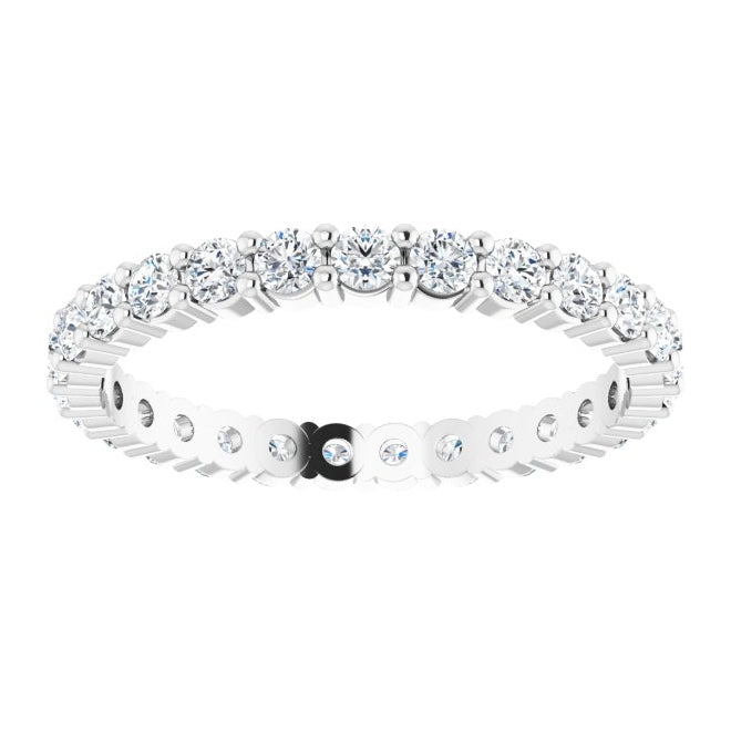 14K Yellow Or White Gold Or Platinum Round Vs, F+  Polished Lab-Grown Diamond Eternity Band