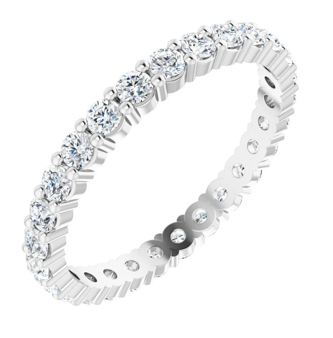 14K Yellow Or White Gold Or Platinum Round Vs, F+  Polished Lab-Grown Diamond Eternity Band