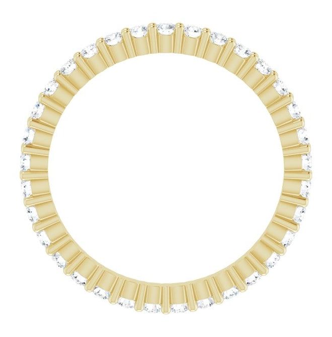 14K Yellow Gold Round 1.5 Mm Si1-Si2, Ghi  Polished 1/2 Ctw Lab-Grown Diamond Eternity Band, Size 4
