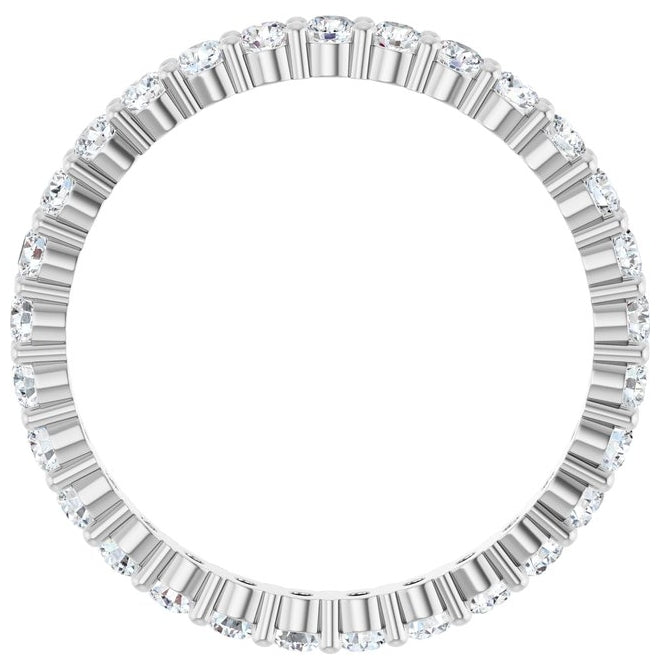 14K White Gold Round 2 Mm Si2-Si3, Ghi  Polished 1 Ctw Lab-Grown Diamond Eternity Band