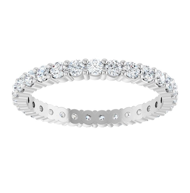 14K White Gold Round 2 Mm Si2-Si3, Ghi  Polished 1 Ctw Lab-Grown Diamond Eternity Band