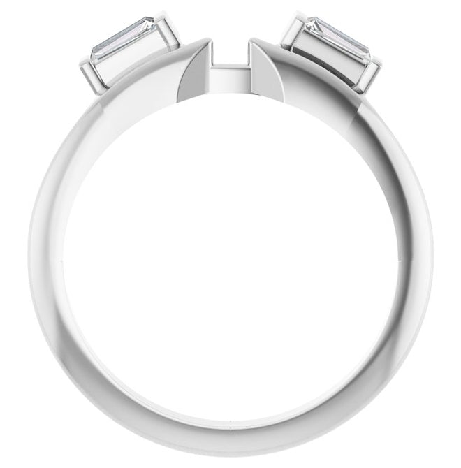 14K Yellow Or White Gold Tapered Baguette 3.75 X 2 X 1.5 Mm Polished 1/5 Ctw Lab-Grown Diamond  Wrap Ring