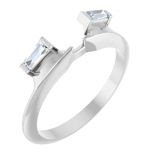14K Yellow Or White Gold Tapered Baguette 3.75 X 2 X 1.5 Mm Polished 1/5 Ctw Lab-Grown Diamond  Wrap Ring
