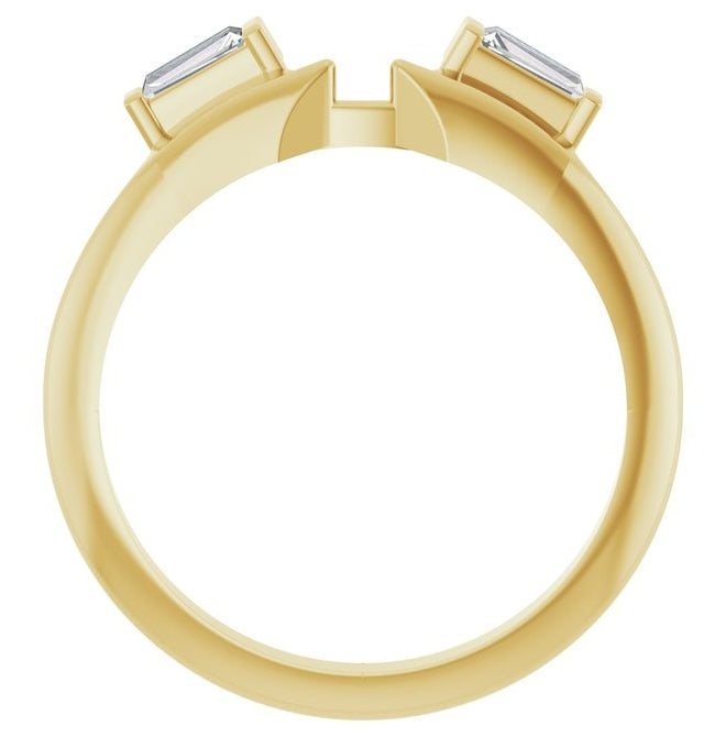 14K Yellow Or White Gold Tapered Baguette 3.75 X 2 X 1.5 Mm Polished 1/5 Ctw Lab-Grown Diamond  Wrap Ring