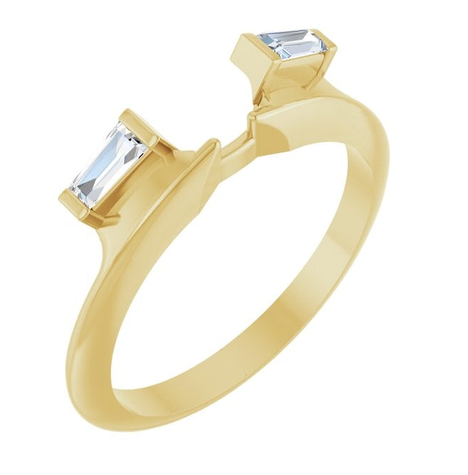 14K Yellow Or White Gold Tapered Baguette 3.75 X 2 X 1.5 Mm Polished 1/5 Ctw Lab-Grown Diamond  Wrap Ring