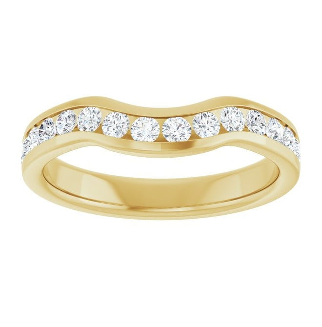 14K Yellow Or White Gold Round 2 Mm Polished 3/8 Ctw Lab-Grown Diamond Contour Band