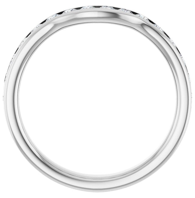 14K Yellow Or White Gold Round 2 Mm Polished 3/8 Ctw Lab-Grown Diamond Contour Band