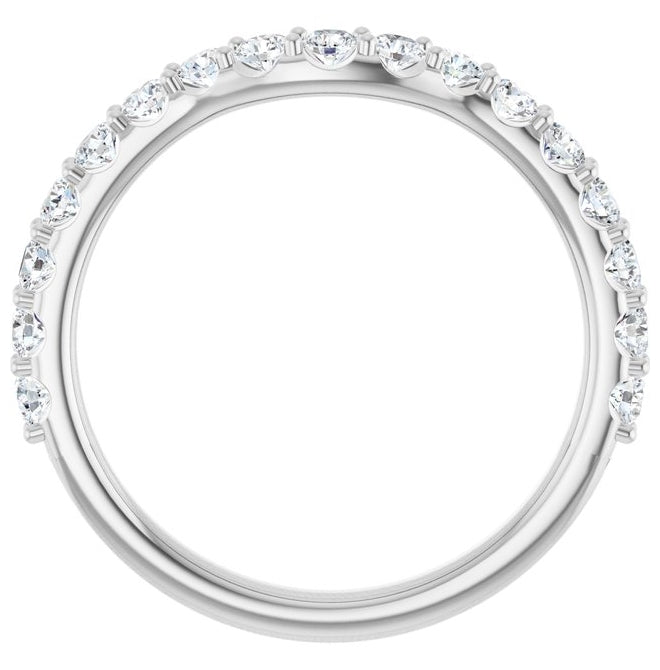 Platinum Round 2.2 Mm Polished 5/8 Ctw Lab-Grown Diamond Contour Band Size 7