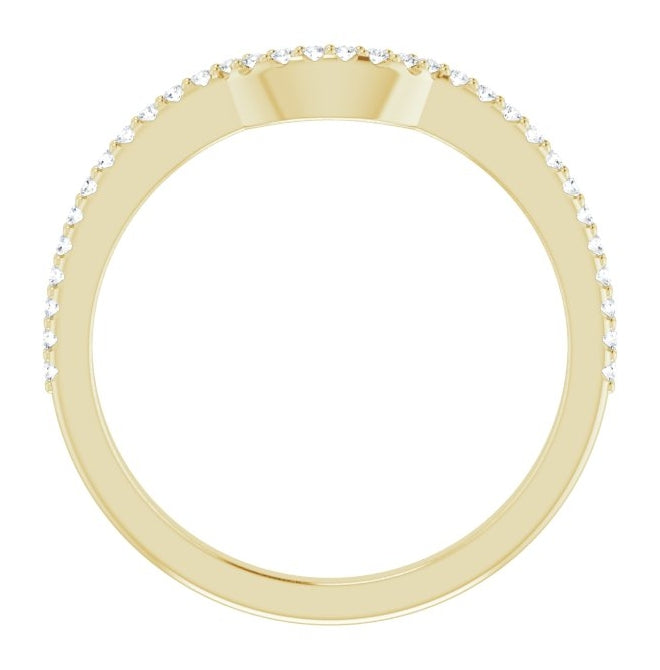 14K Yellow Or White Gold Round 1 Mm Polished 1/8 Ctw Lab-Grown Diamond Contour Band