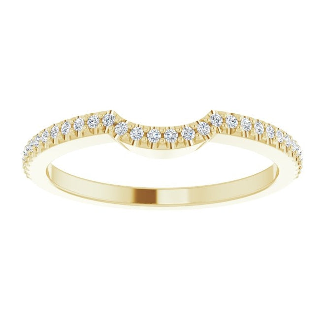 14K Yellow Or White Gold Round 1 Mm Polished 1/8 Ctw Lab-Grown Diamond Contour Band
