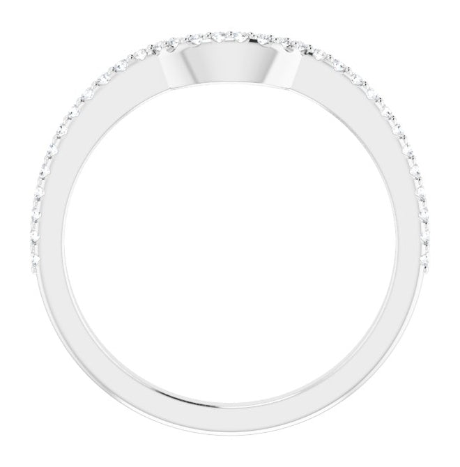 14K Yellow Or White Gold Round 1 Mm Polished 1/8 Ctw Lab-Grown Diamond Contour Band