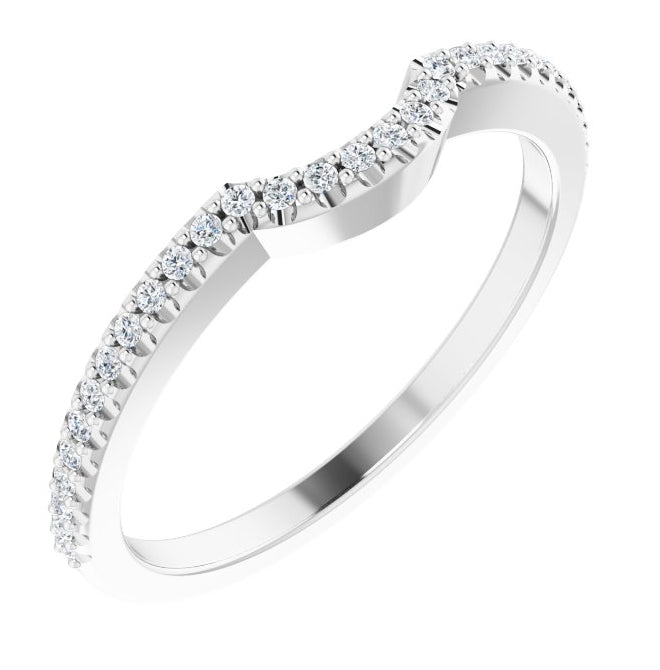 14K Yellow Or White Gold Round 1 Mm Polished 1/8 Ctw Lab-Grown Diamond Contour Band