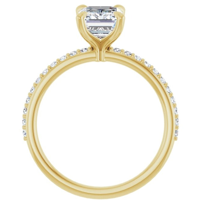 14K Yellow Or White Gold Emerald 8 X 6 Mm Polished 1 9/10 Ctw Lab-Grown Diamond Engagement Ring