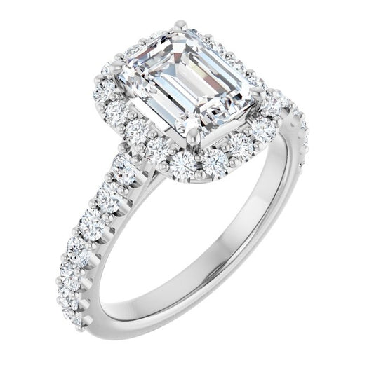 14K Yellow Or White Gold Emerald 8 X 6 Mm Polished 2 1/2 Ctw Lab-Grown Diamond Engagement Ring