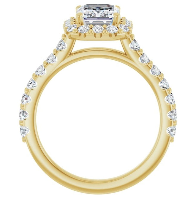 14K Yellow Or White Gold Emerald 8 X 6 Mm Polished 2 1/2 Ctw Lab-Grown Diamond Engagement Ring