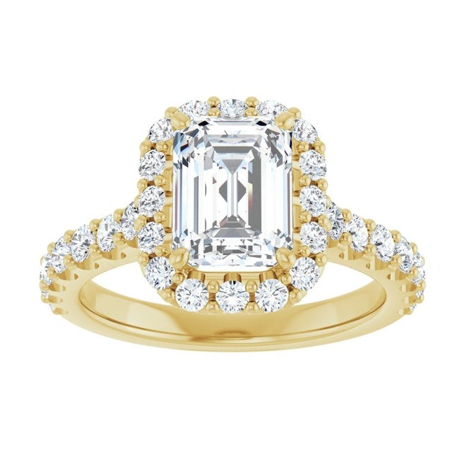 14K Yellow Or White Gold Emerald 8 X 6 Mm Polished 2 1/2 Ctw Lab-Grown Diamond Engagement Ring
