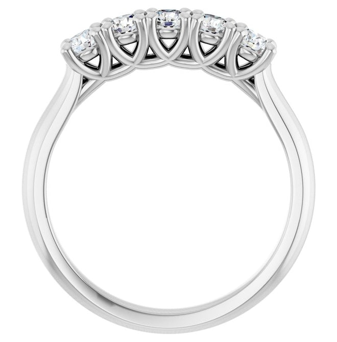 14K Yellow Or White Gold Round Polished Lab-Grown Diamond Anniversary Band Size 7