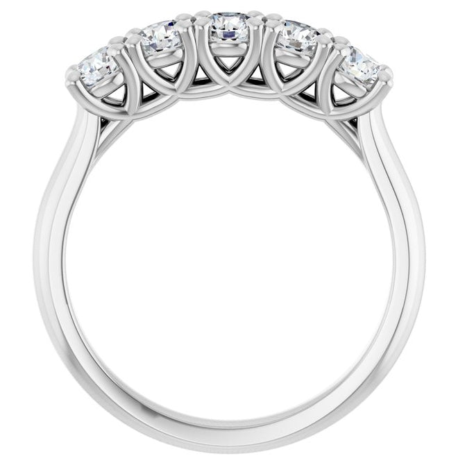 14K Yellow Or White Gold Round Polished Lab-Grown Diamond Anniversary Band Size 7
