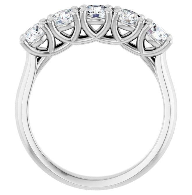 14K Yellow Or White Gold Round Polished Lab-Grown Diamond Anniversary Band Size 7