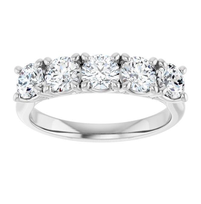 14K Yellow Or White Gold Round Polished Lab-Grown Diamond Anniversary Band Size 7