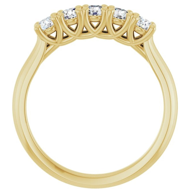 14K Yellow Or White Gold Round Polished Lab-Grown Diamond Anniversary Band Size 7
