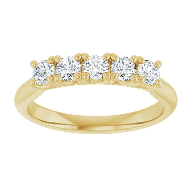 14K Yellow Or White Gold Round Polished Lab-Grown Diamond Anniversary Band Size 7