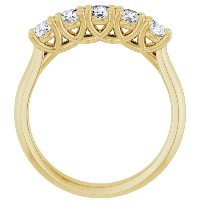 14K Yellow Or White Gold Round Polished Lab-Grown Diamond Anniversary Band Size 7