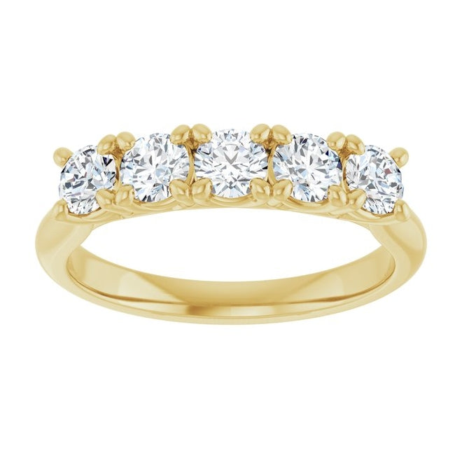 14K Yellow Or White Gold Round Polished Lab-Grown Diamond Anniversary Band Size 7