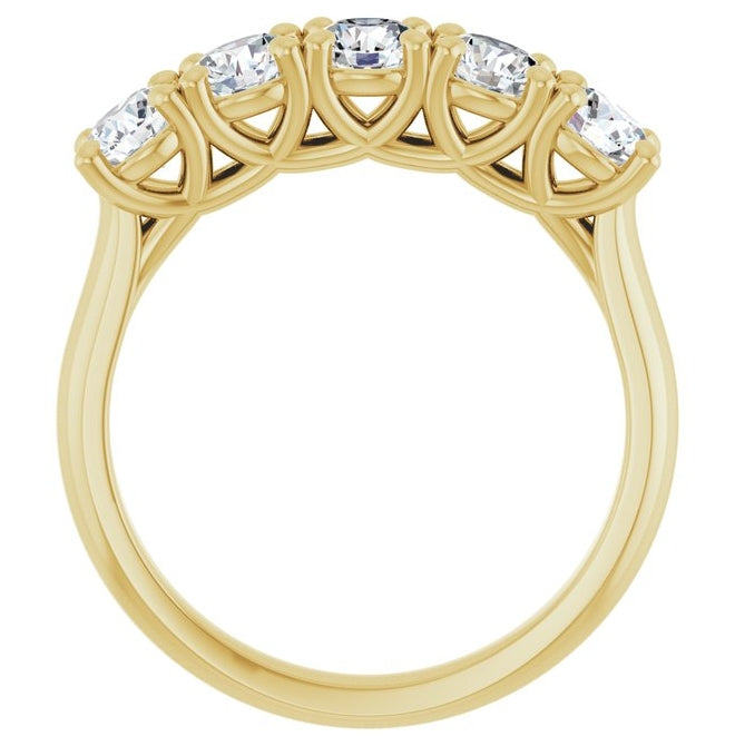 14K Yellow Or White Gold Round Polished Lab-Grown Diamond Anniversary Band Size 7