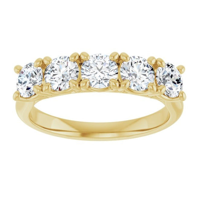14K Yellow Or White Gold Round Polished Lab-Grown Diamond Anniversary Band Size 7