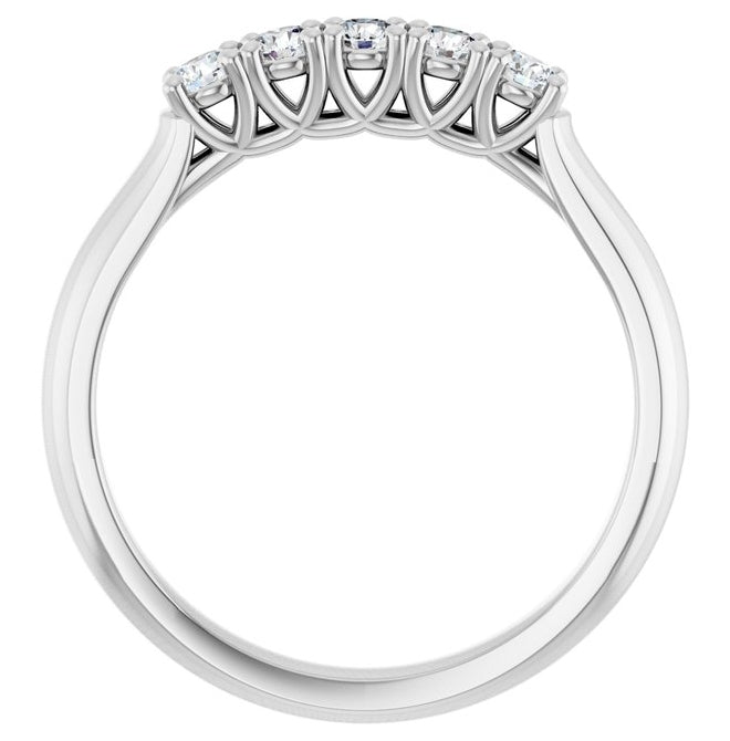 14K Yellow Or White Gold Round Polished Lab-Grown Diamond Anniversary Band Size 7