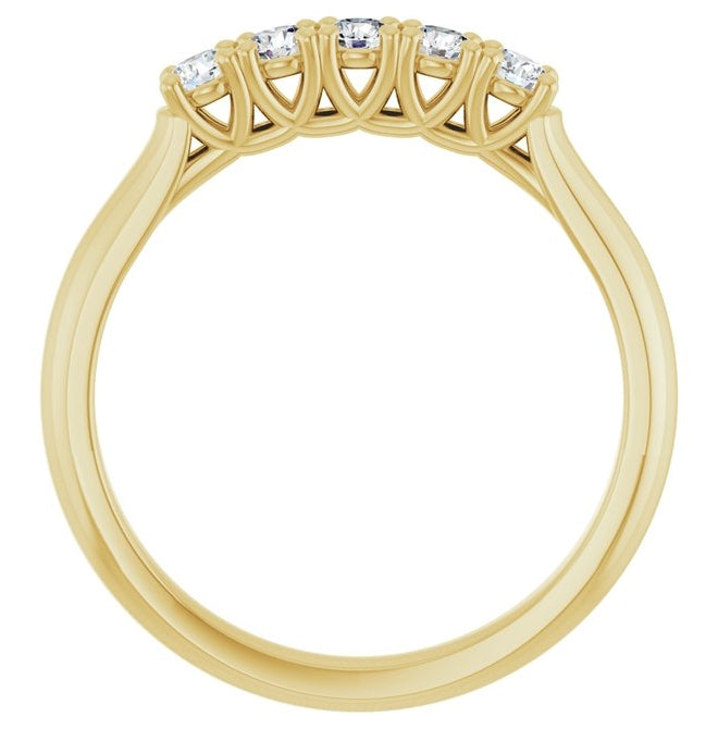 14K Yellow Or White Gold Round Polished Lab-Grown Diamond Anniversary Band Size 7