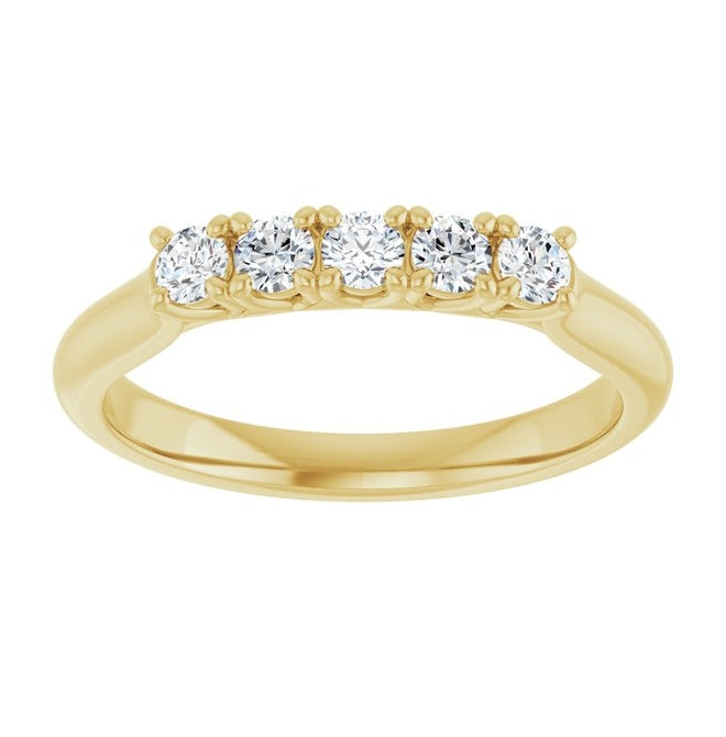14K Yellow Or White Gold Round Polished Lab-Grown Diamond Anniversary Band Size 7