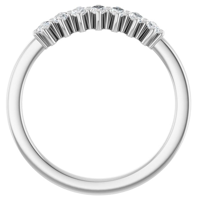 14K Yellow Or White Gold Marquise 4 X 2 Mm Polished 1/2 Ctw Lab-Grown Diamond Anniversary Band Size 7